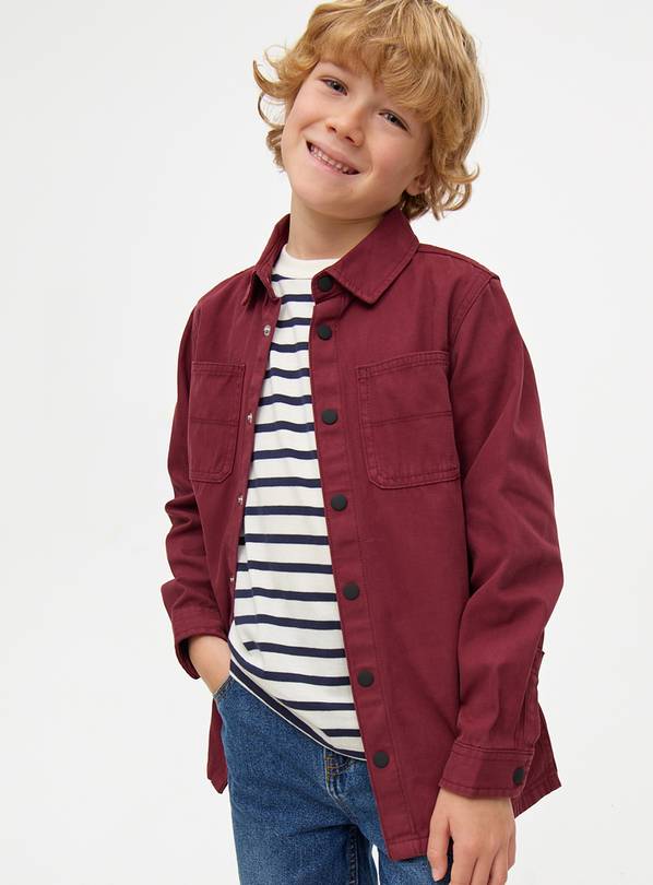 Burgundy Overshirt & T-Shirt Set 5 years